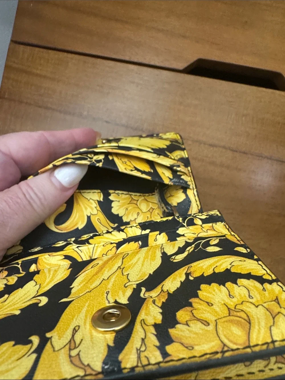 Versace Black Quilted Leather Women's Wallet (Missing front 